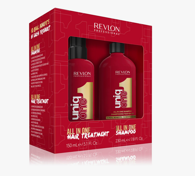 Набір для догляду за волоссям Revlon Professional Uniq One All In One (sh/230ml + spray/150ml) 87498675 фото Набір для догляду за волоссям Revlon Professional Uniq One All In One (sh/230ml + spray/150ml) 87498675 фото